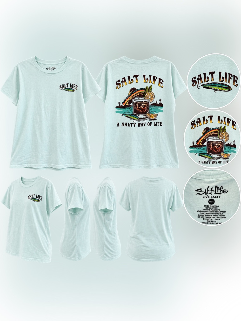 Salt Life Short-Sleeve Graphic Tee with Mexican Drink Print